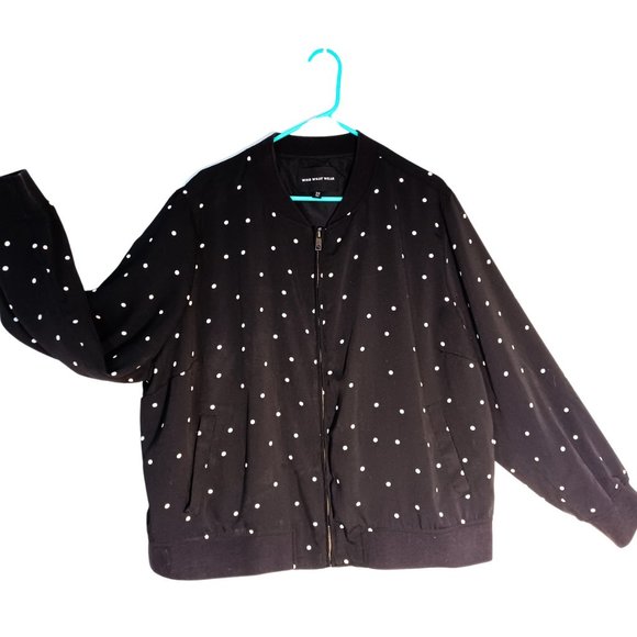 Polka Dot Plus Bomber Jacket - Picture 2 of 4